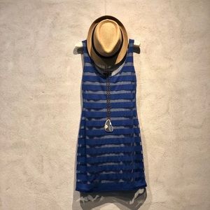 AQUA size Sm blue & grey dress